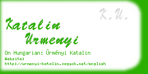 katalin urmenyi business card