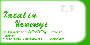 katalin urmenyi business card